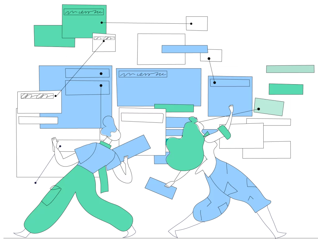 webdesign UX_project planning LP Deux personnes mettant en place UX/UI